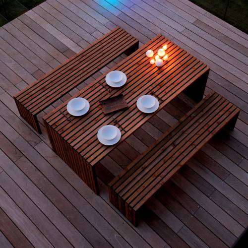 banco de jardim mesa:Wooden Table and Benches banco de jardim mesa:Wooden Table and Benches