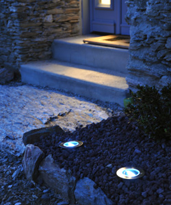 Conjunto de 4 spots solares em ao inoxidvel com 3 LED brancos