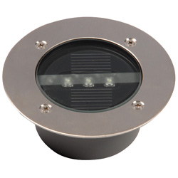 Conjunto de 4 spots solares em ao inoxidvel com 3 LED brancos