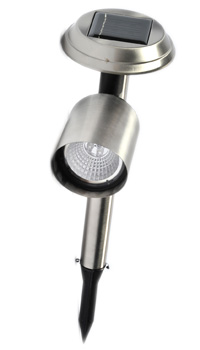 Spot solar em ao inoxidvel com 3 LED brancos