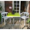 Mesa quadrada 4 lugares verde branca